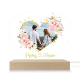 Couple Custom 3D Multicolor Led Light With Wooden Base – Personalised Gift Online In UK