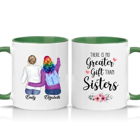 Best Friends Mug – “There Is No Greater Gift Than Sisters” Personalised Friendship Gift