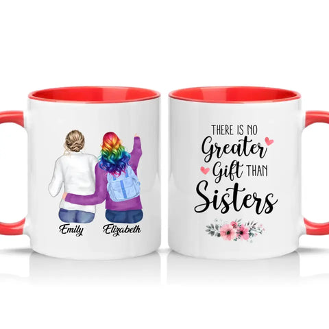 Best Friends Mug – “There Is No Greater Gift Than Sisters” Personalised Friendship Gift