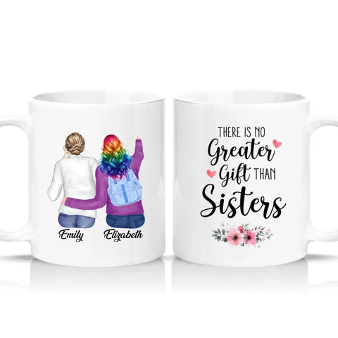 Best Friends Mug – “There Is No Greater Gift Than Sisters” Personalised Friendship Gift