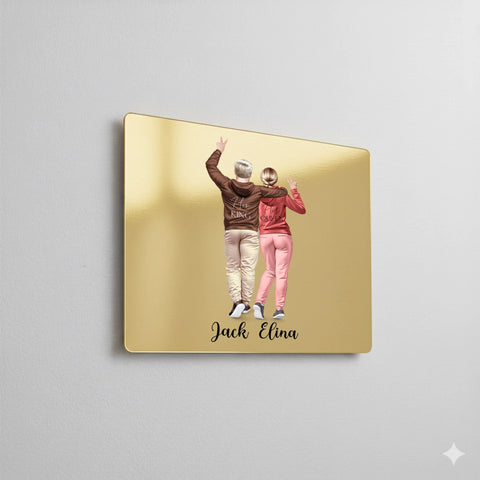 Gloss gold aluminium dye sublimation panel with metallic shine