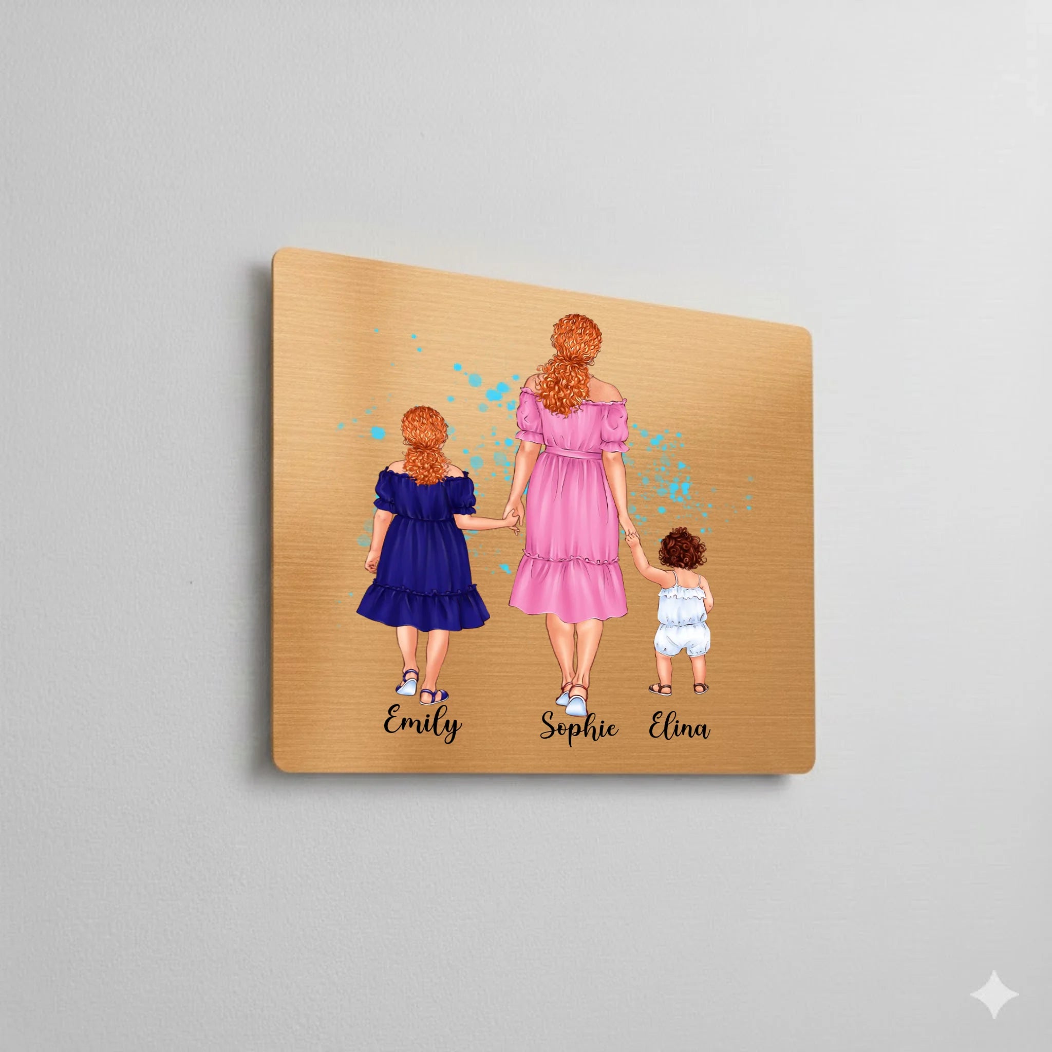 Brushed gold aluminium dye sublimation panel displayed as wall art