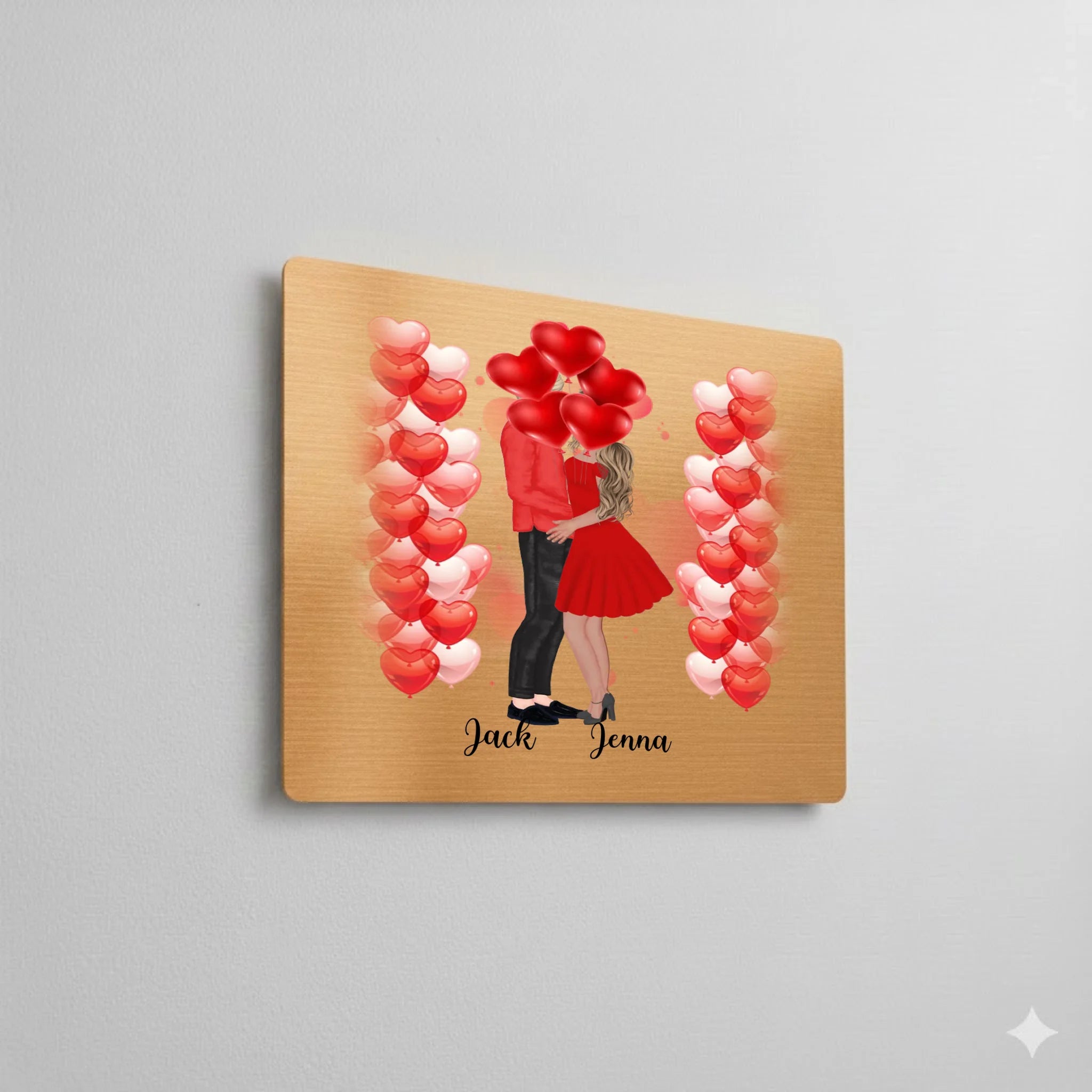 Brushed gold aluminium dye sublimation panel displayed as wall art