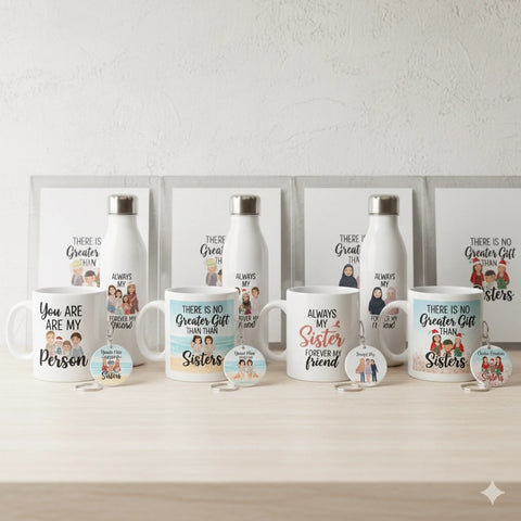 Collection of custom family-themed gifts