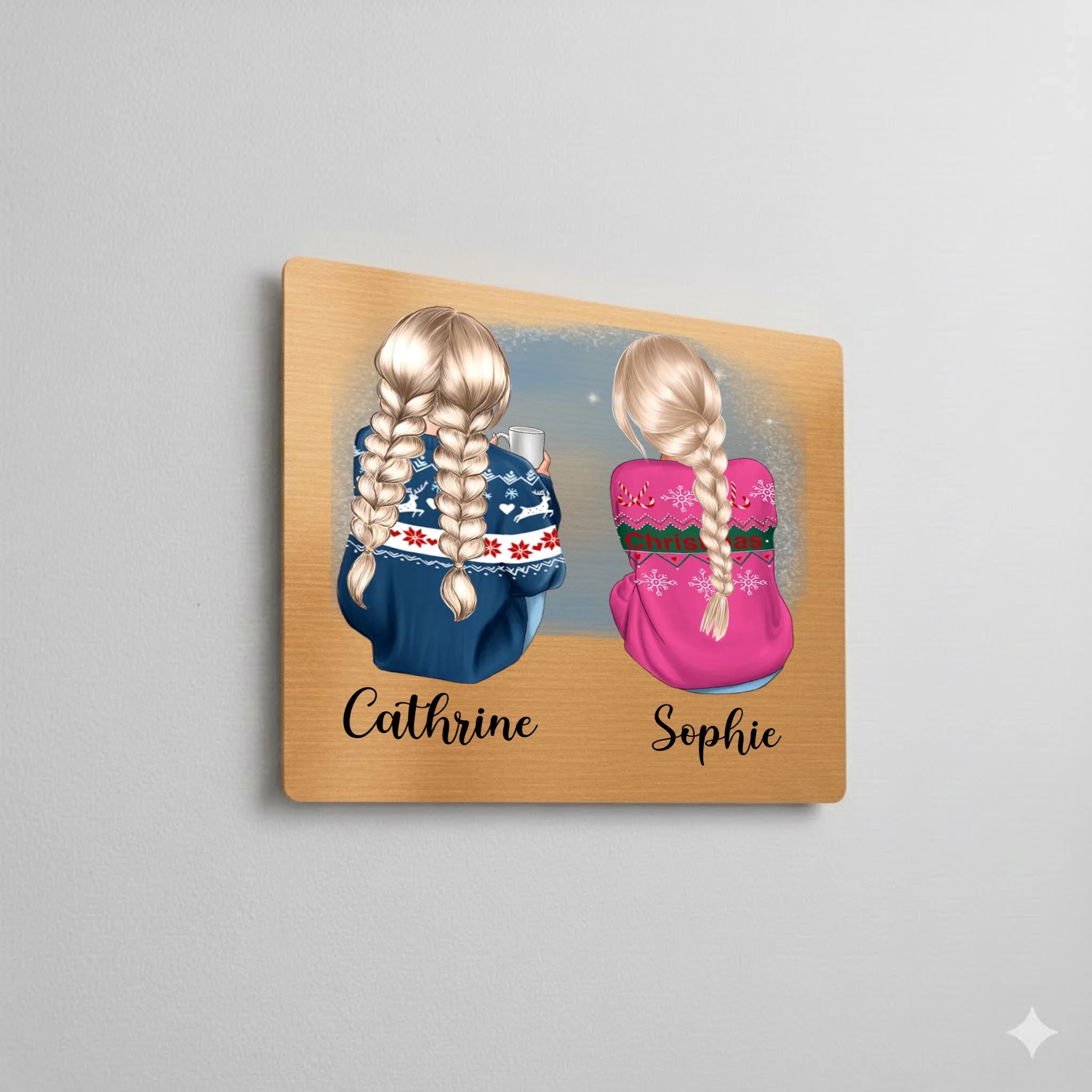 Brushed gold aluminium dye sublimation panel displayed as wall art