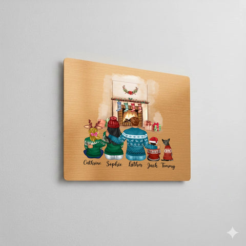 Brushed gold aluminium dye sublimation panel displayed as wall art