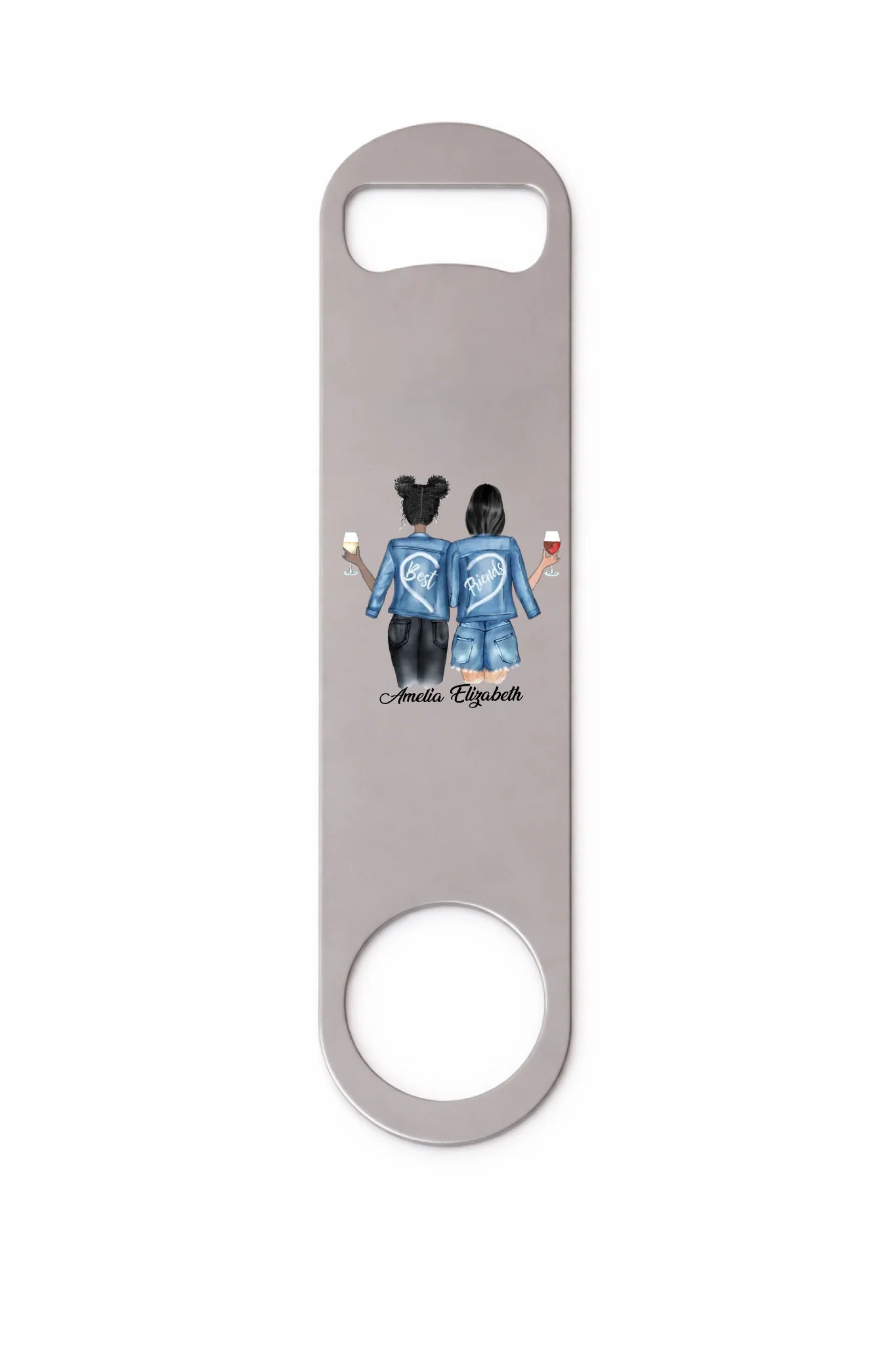 Dye Sub Bottle Opener Long Metal Brushed