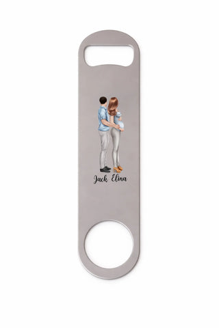 Dye Sub Bottle Opener Long Metal Brushed