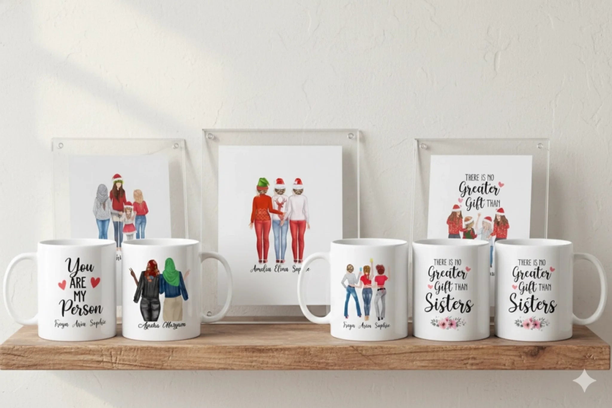 Collection of custom family-themed gifts