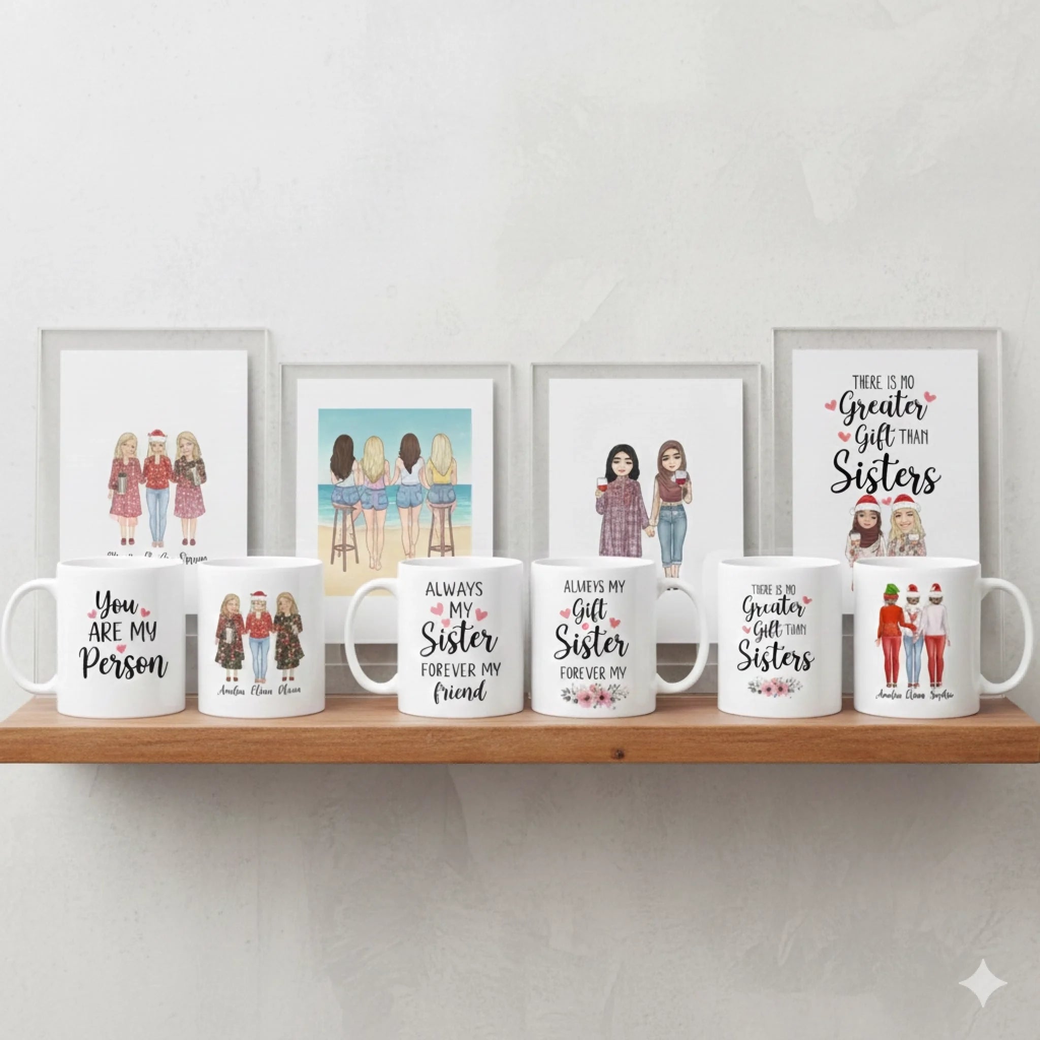Collection of custom family-themed gifts