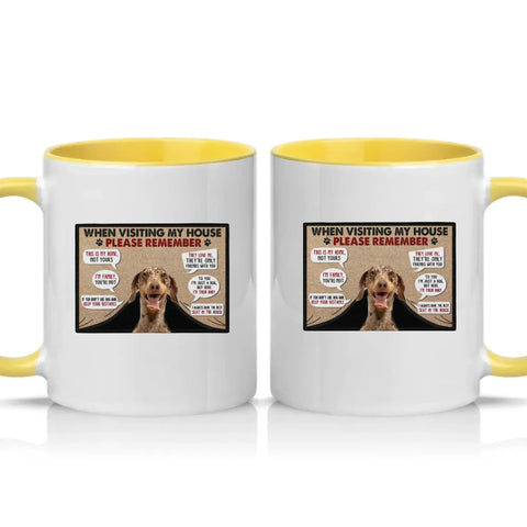 Personalised Pet House Rules Mug – Custom Photo Gift – Yellow