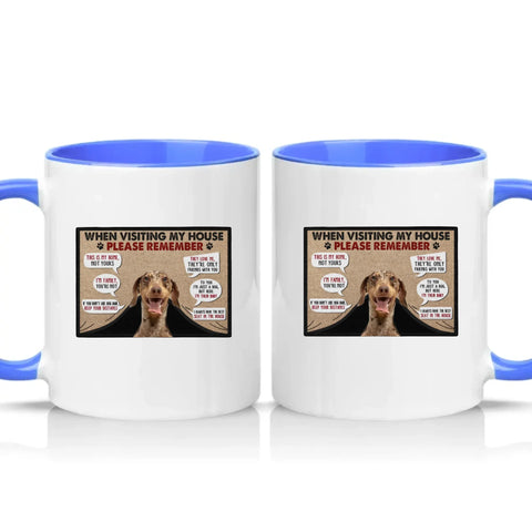 Personalised Pet House Rules Mug – Custom Photo Gift – Medium Blue