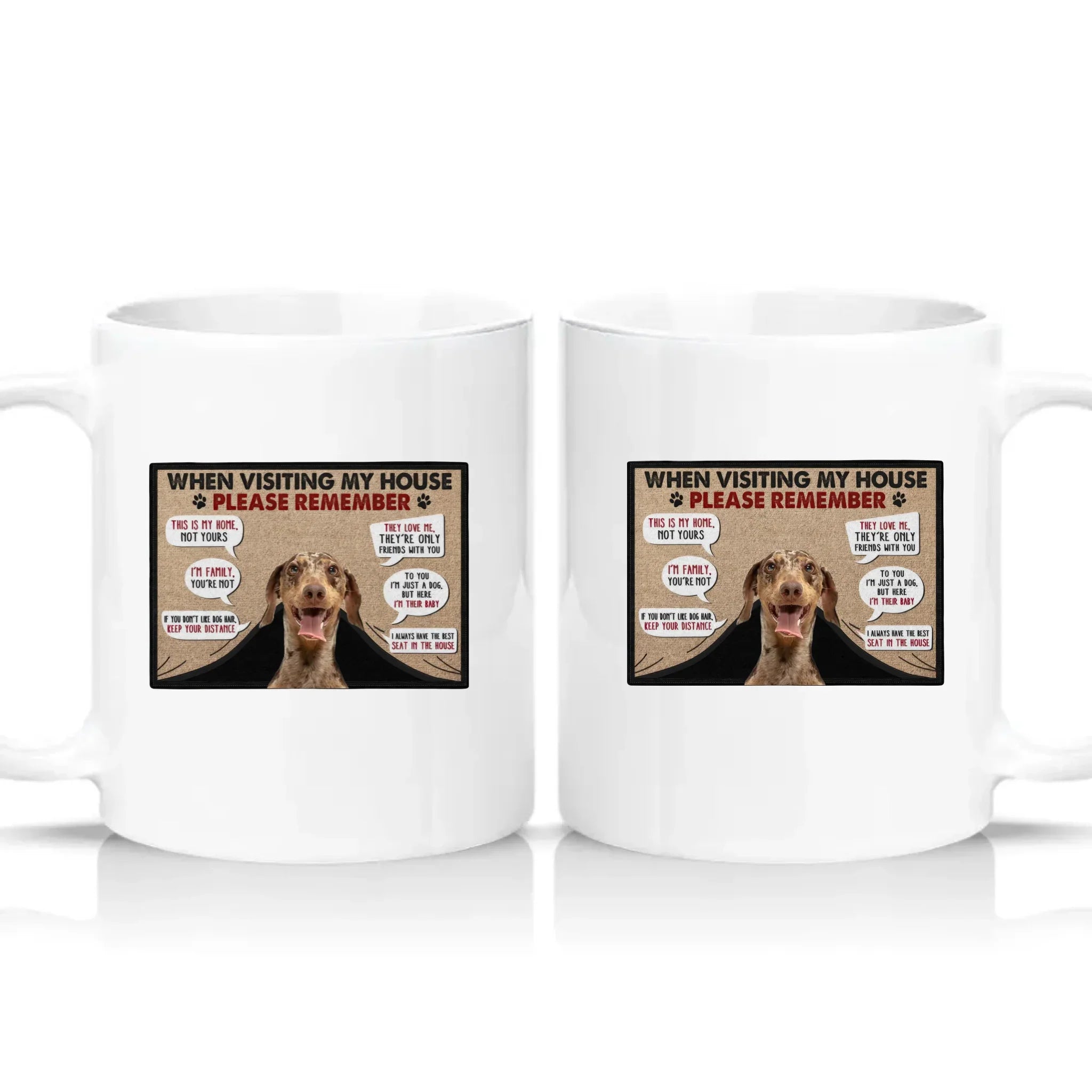 Personalised Pet House Rules Mug – Custom Photo Gift – White