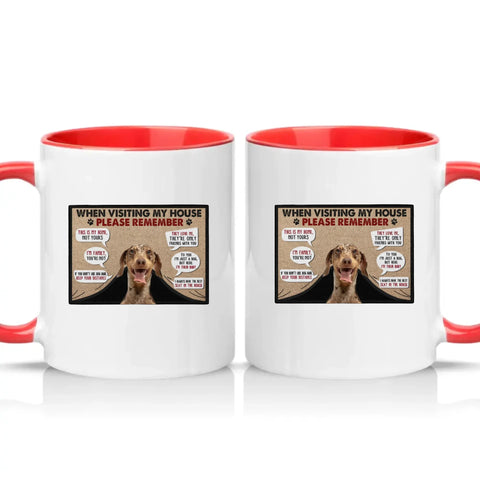 Personalised Pet House Rules Mug – Custom Photo Gift – Red