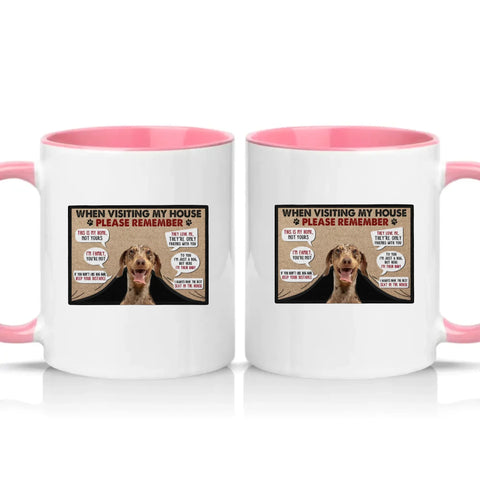 Personalised Pet House Rules Mug – Custom Photo Gift – Pink