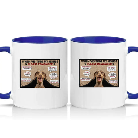 Personalised Pet House Rules Mug – Custom Photo Gift – Dark Blue