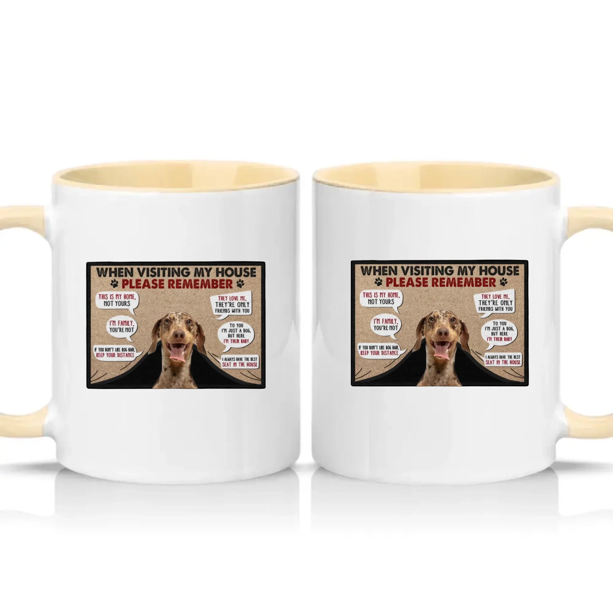 Personalised Pet House Rules Mug – Custom Photo Gift – Cream