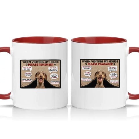 Personalised Pet House Rules Mug – Custom Photo Gift – Burgundy