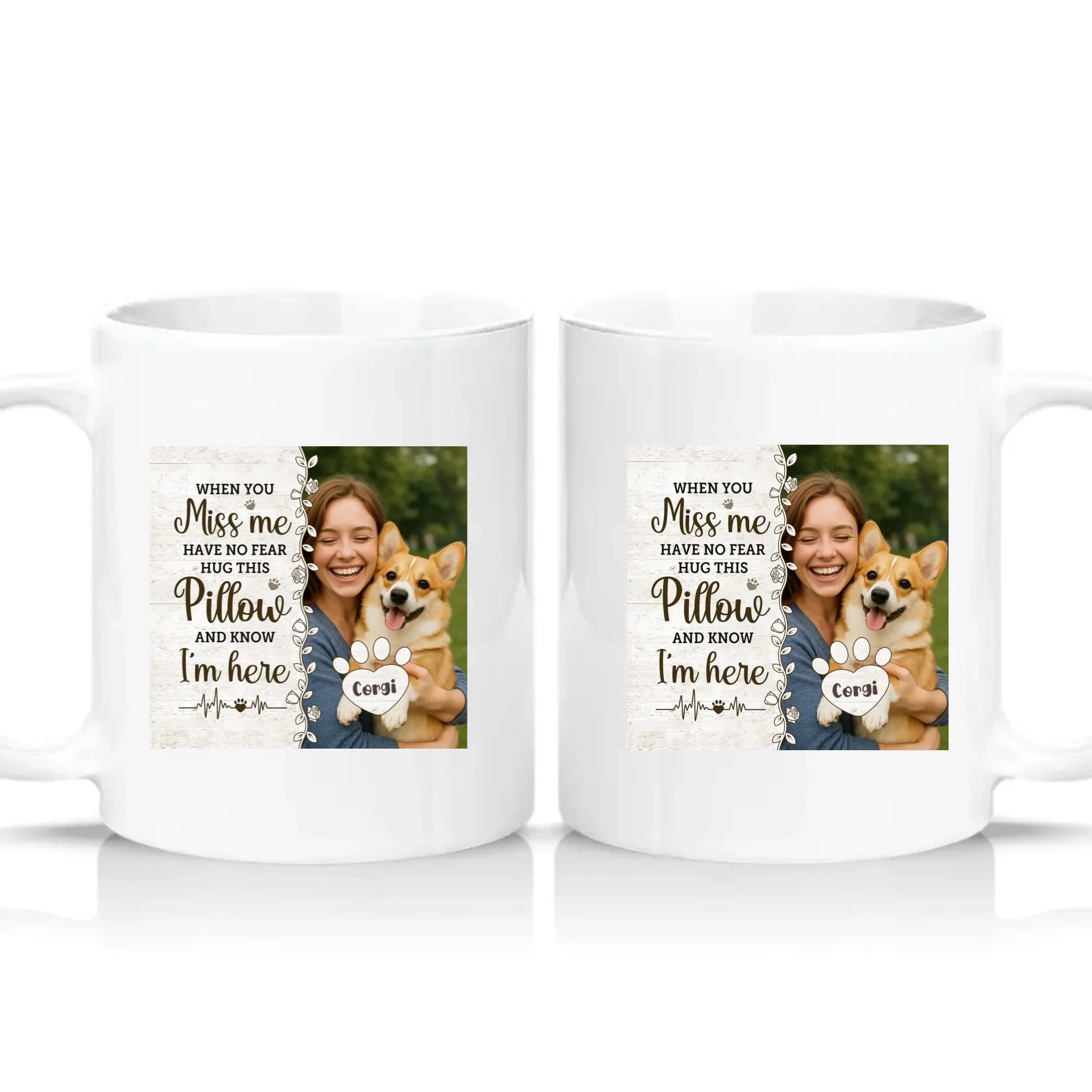 Personalised Dog Memorial Mug – Photo Tribute Gift – White