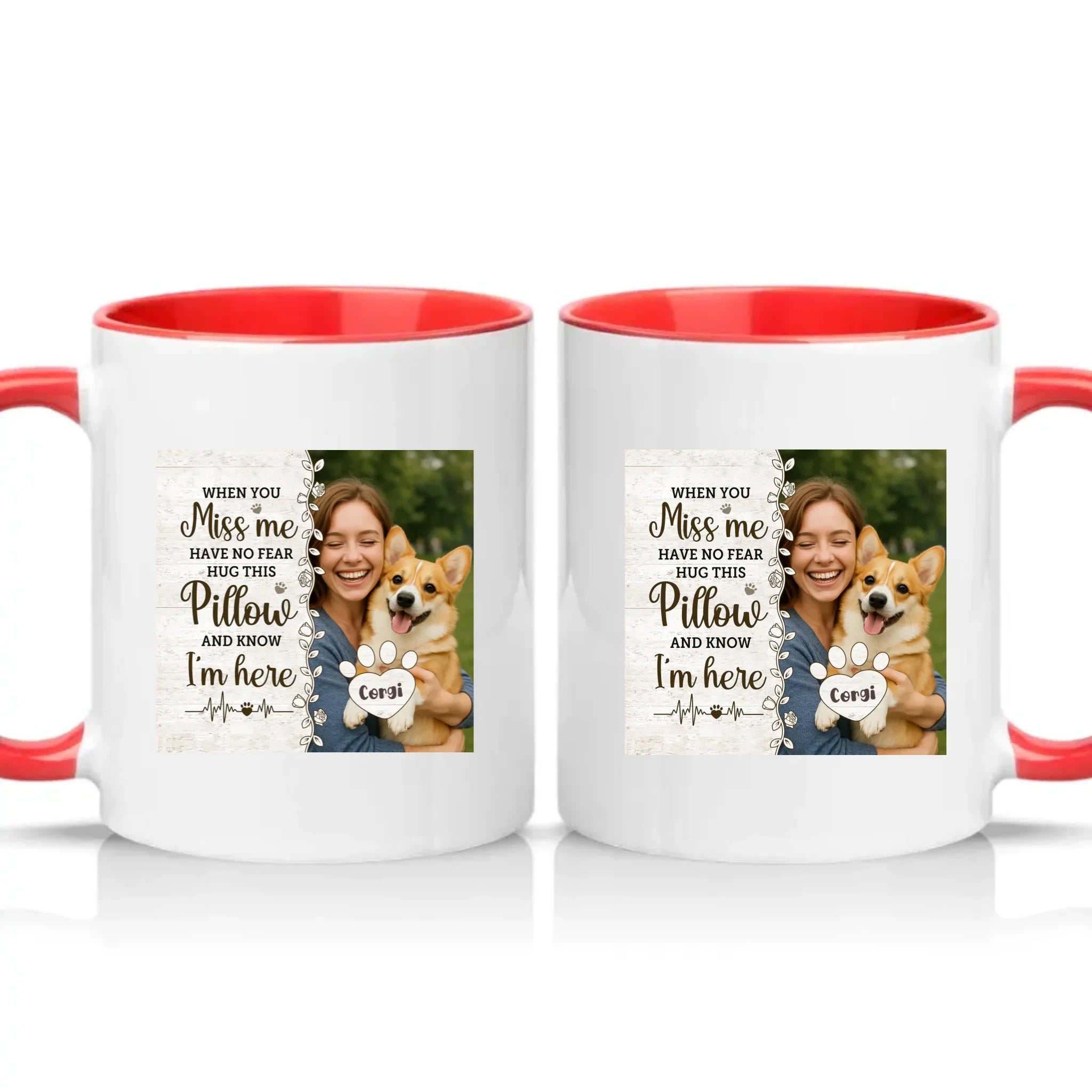 Personalised Dog Memorial Mug – Photo Tribute Gift – Red