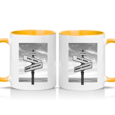 Two Tone 11oz Mug Golden Yellow