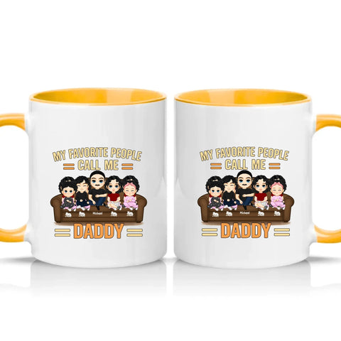 Personalised Daddy Mug – Favourite People Gift – Golden Yellow