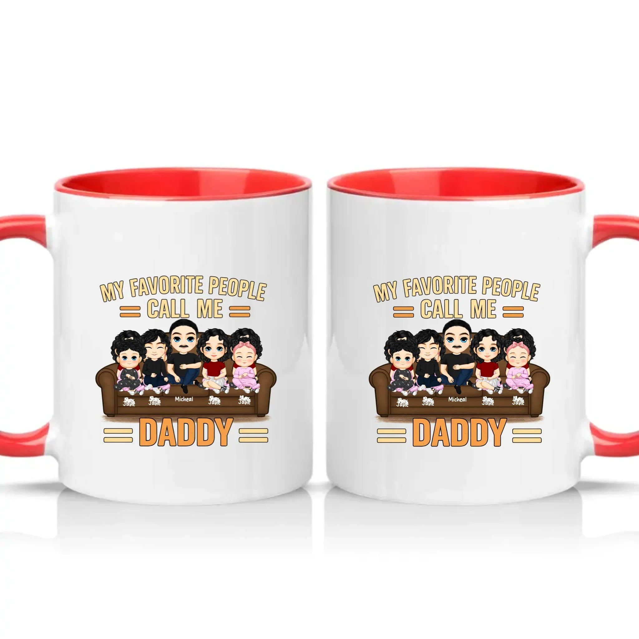 Personalised Daddy Mug – Favourite People Gift – Red