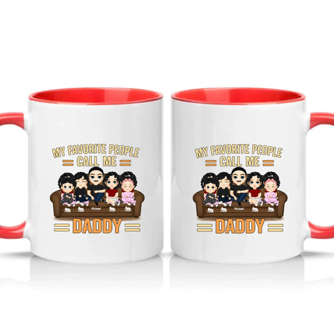 Personalised Daddy Mug – Favourite People Gift – Red