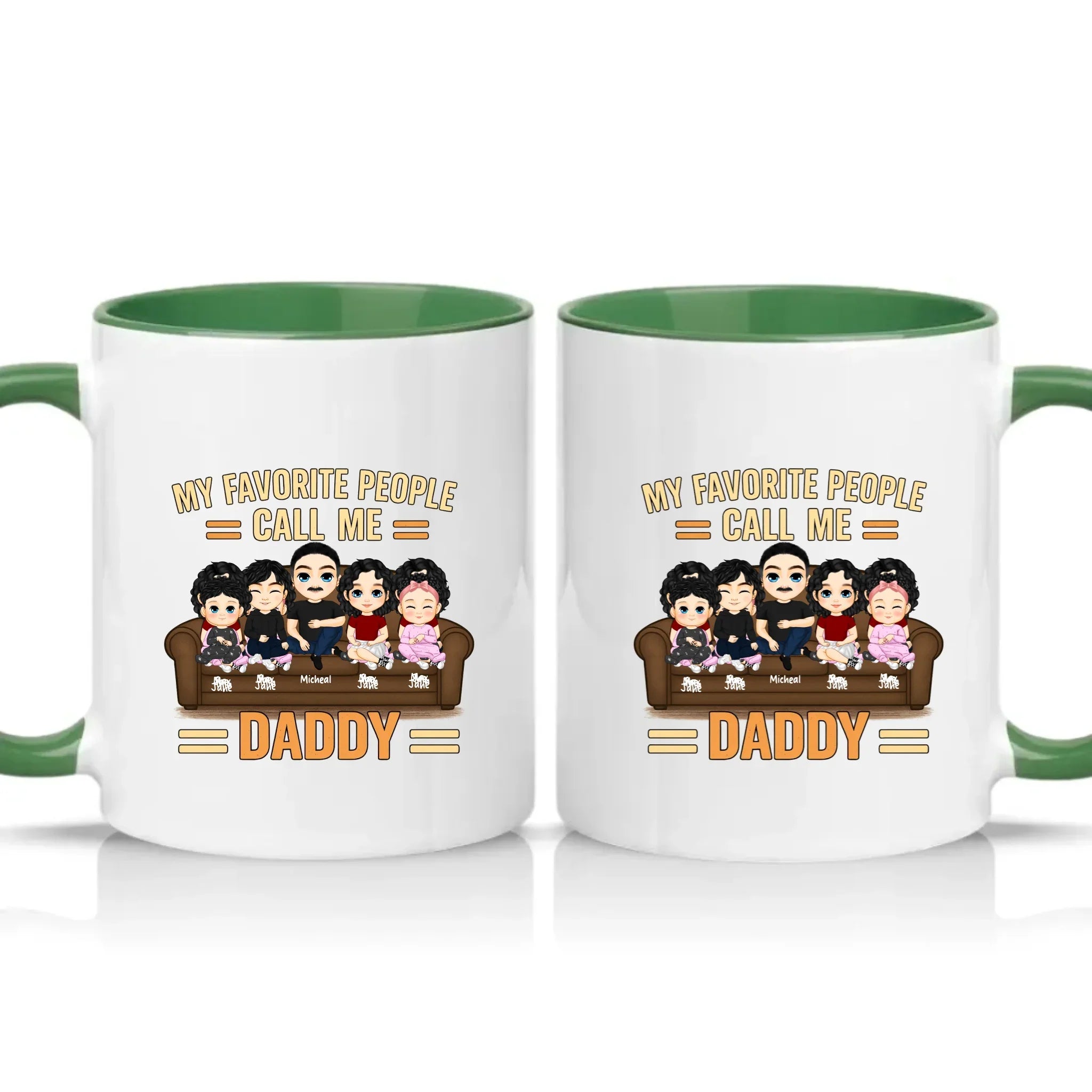 Personalised Daddy Mug – Favourite People Gift – Racing Green