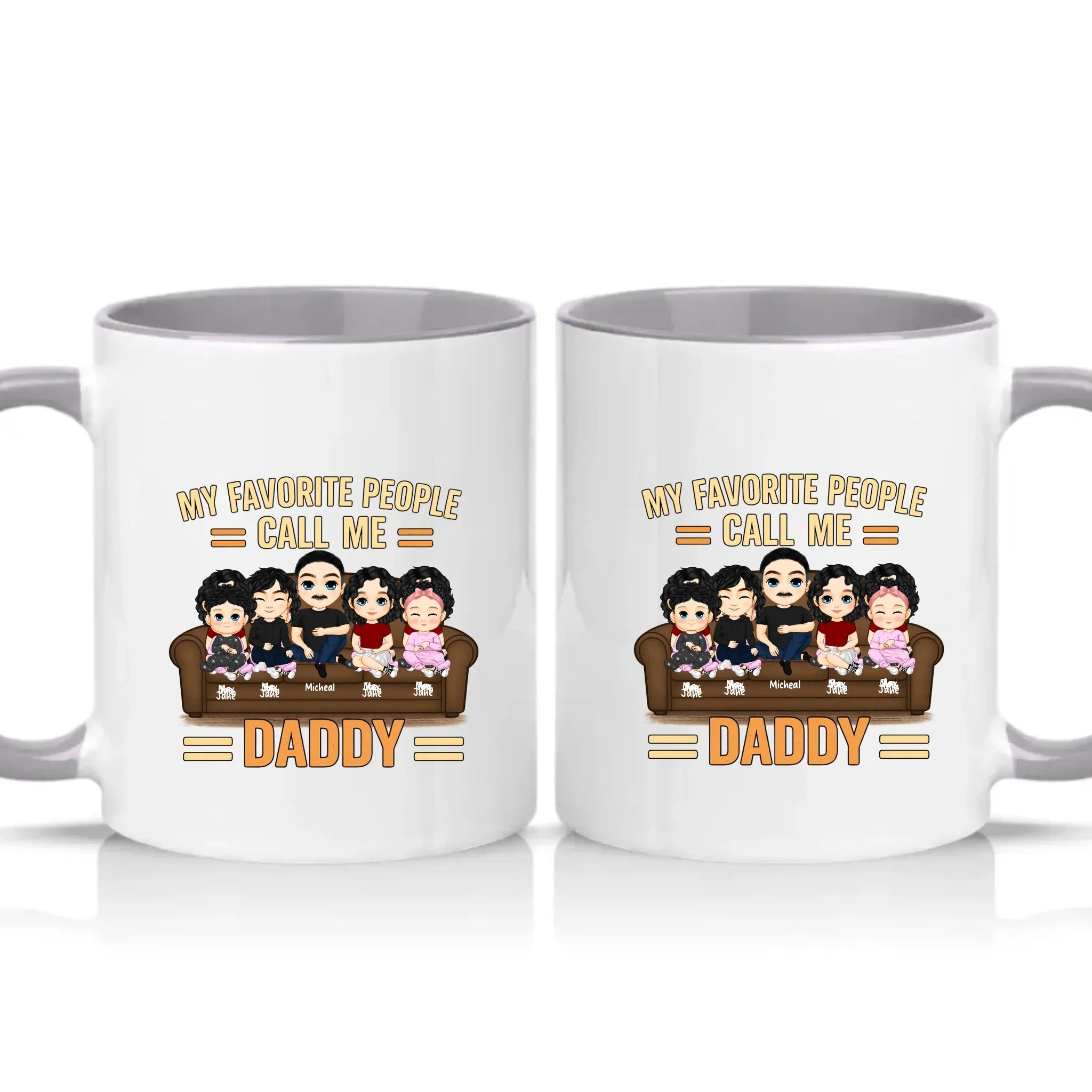 Personalised Daddy Mug – Favourite People Gift – Grey