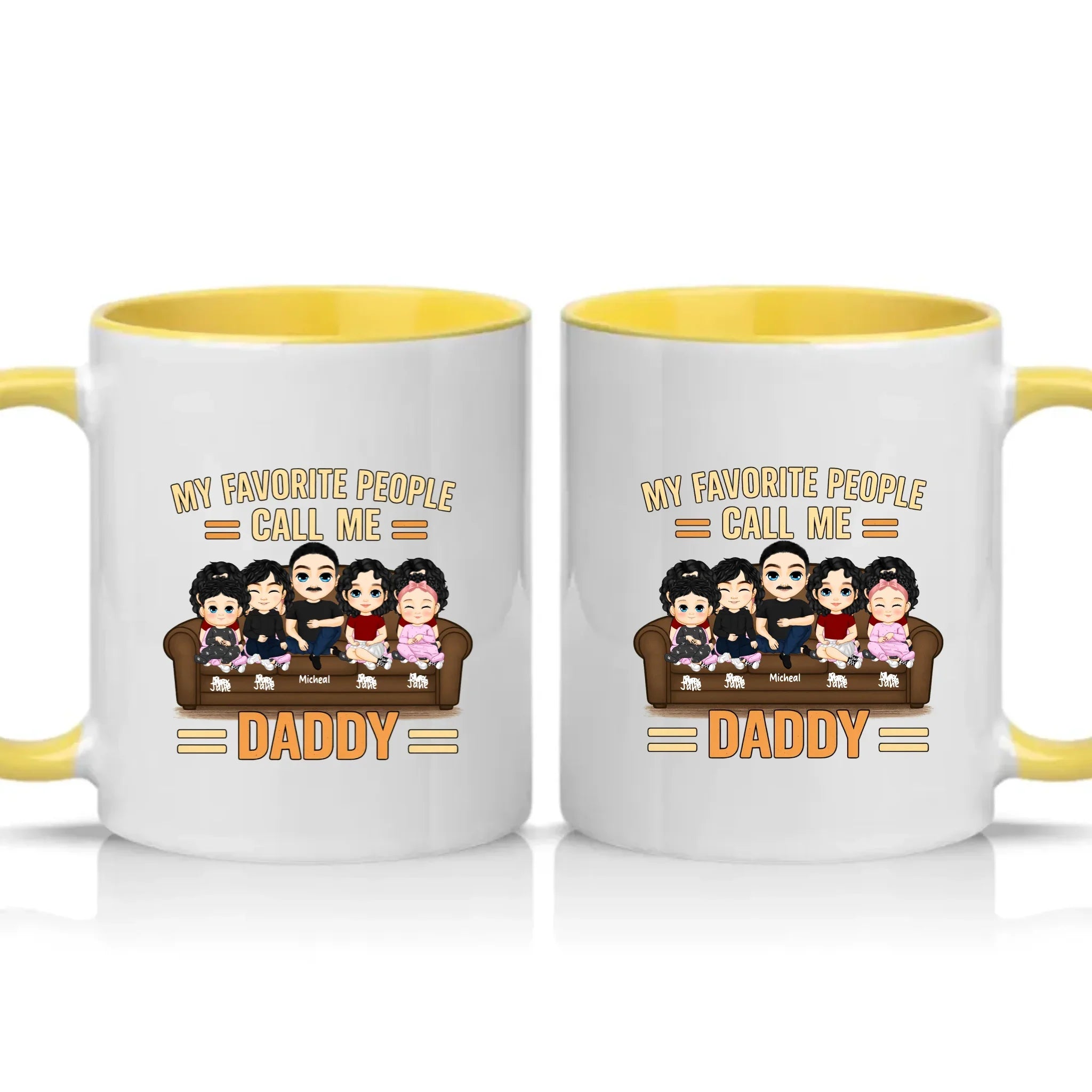 Personalised Daddy Mug – Favourite People Gift – Yellow