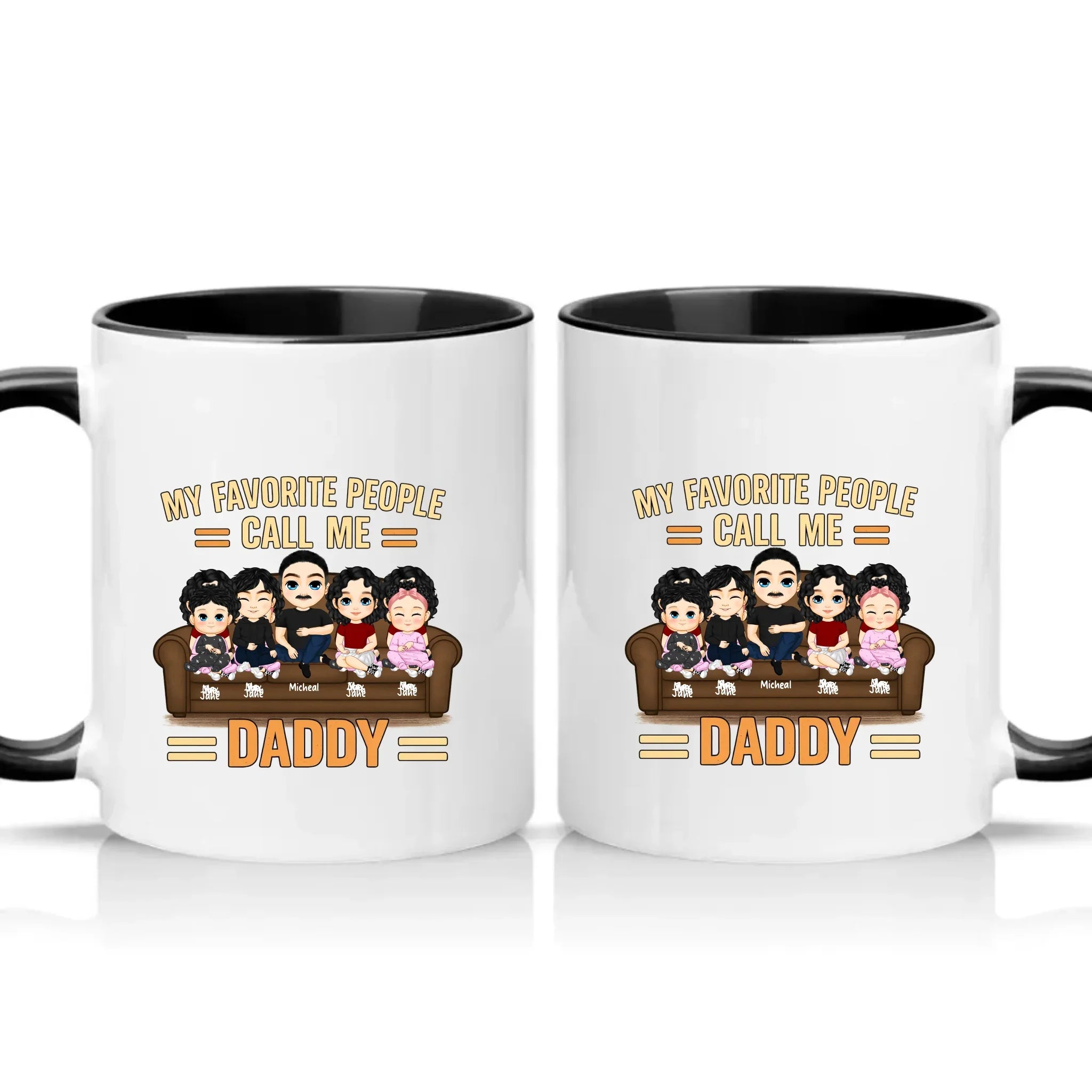 Personalised Daddy Mug – Favourite People Gift – Black
