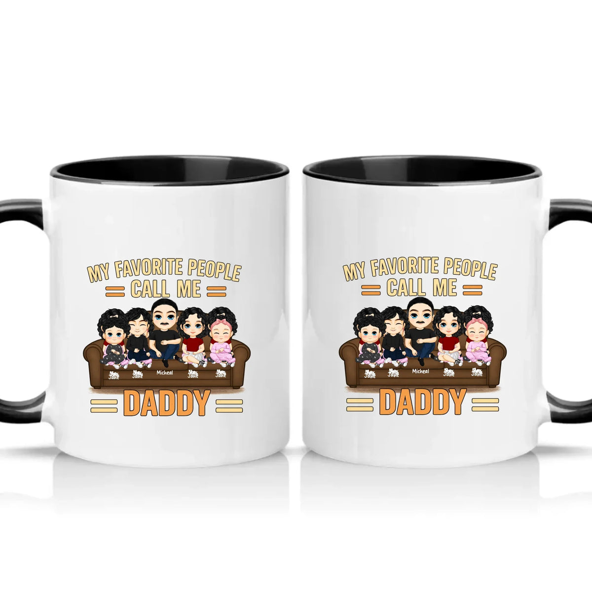 Personalised Daddy Mug – Favourite People Gift – Black