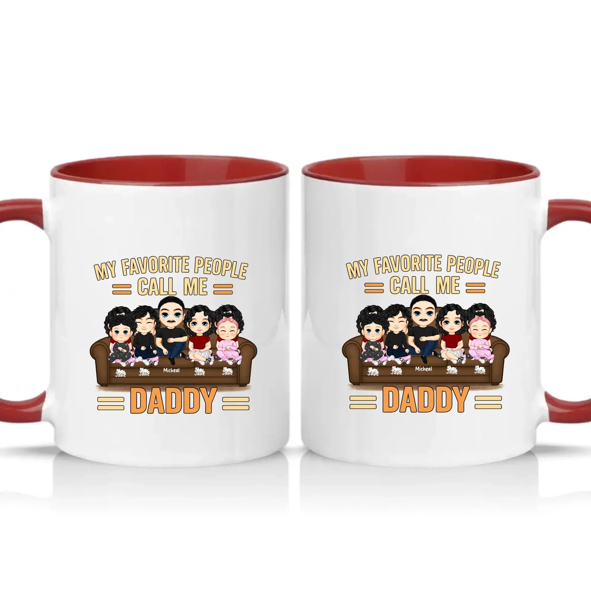 Personalised Daddy Mug – Favourite People Gift – Burgundy