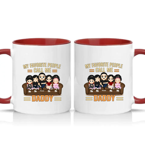 Personalised Daddy Mug – Favourite People Gift – Burgundy