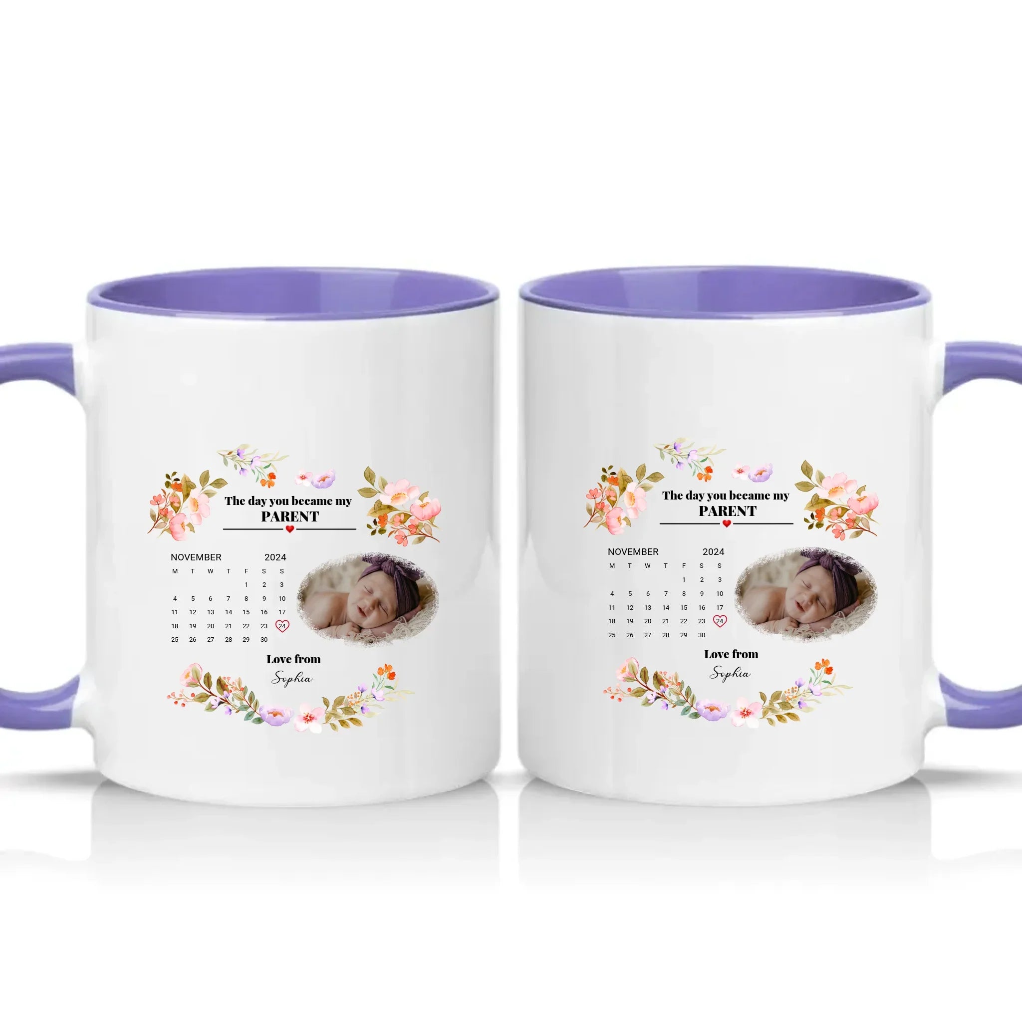 Personalised Photo Mug – New Mommy or Daddy Gift – Heather