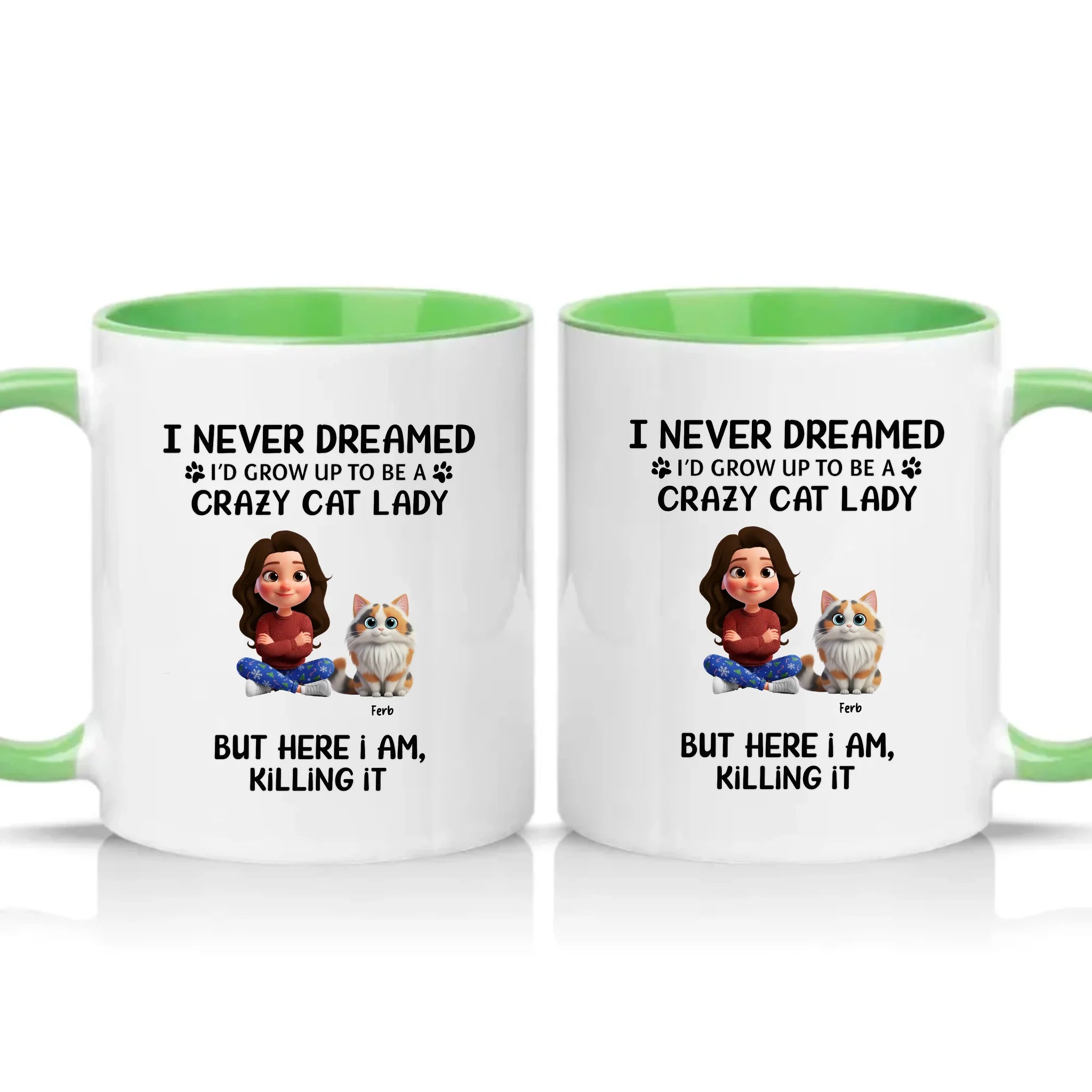 Two Tone 11oz Mug Green