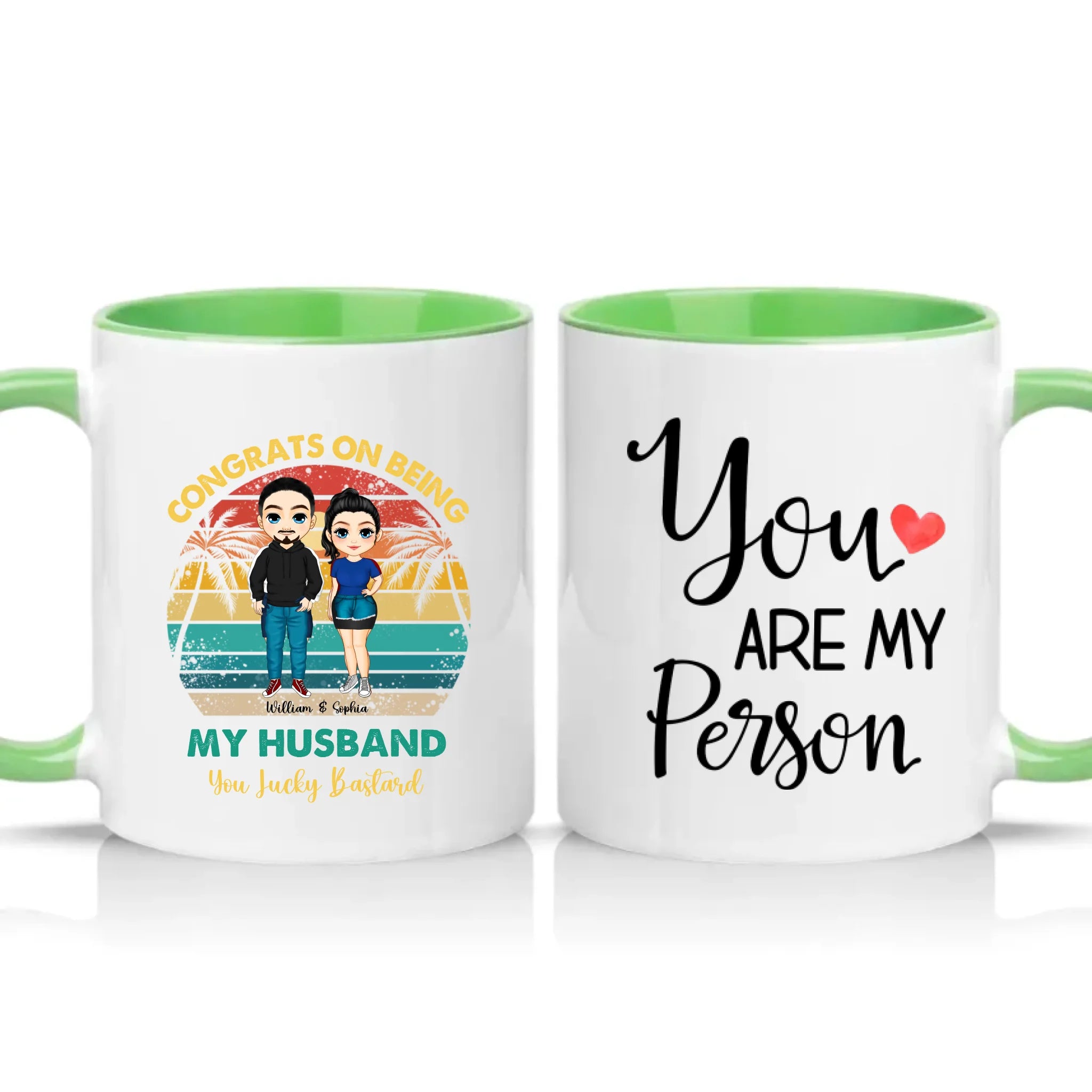 Two Tone 11oz Mug Green