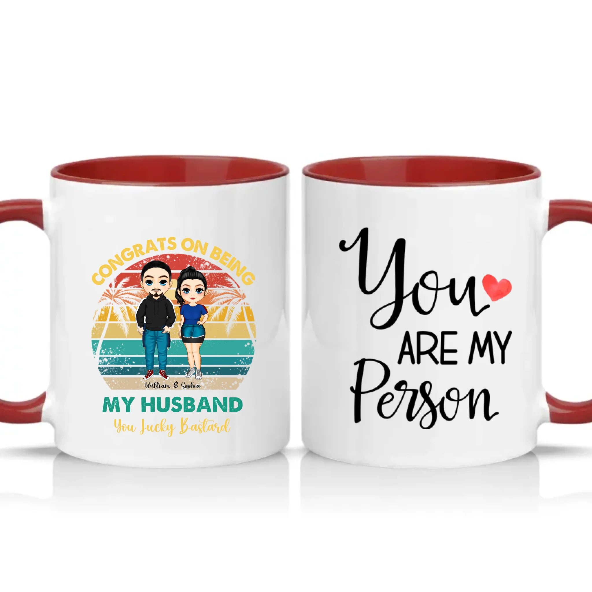 Two Tone 11oz Mug Burgundy