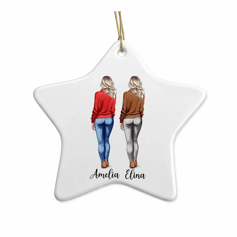 Blank white star ornament with twine