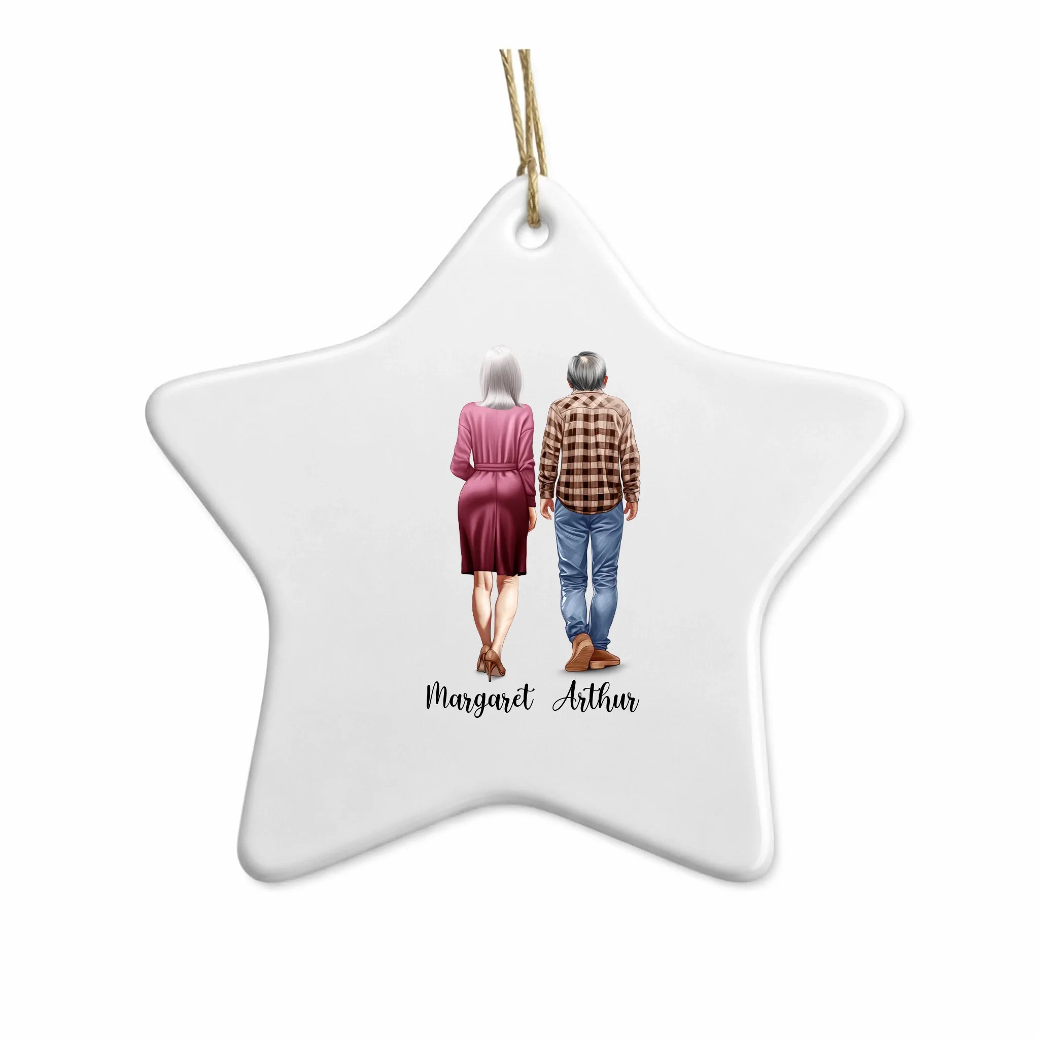 Blank white star ornament with twine