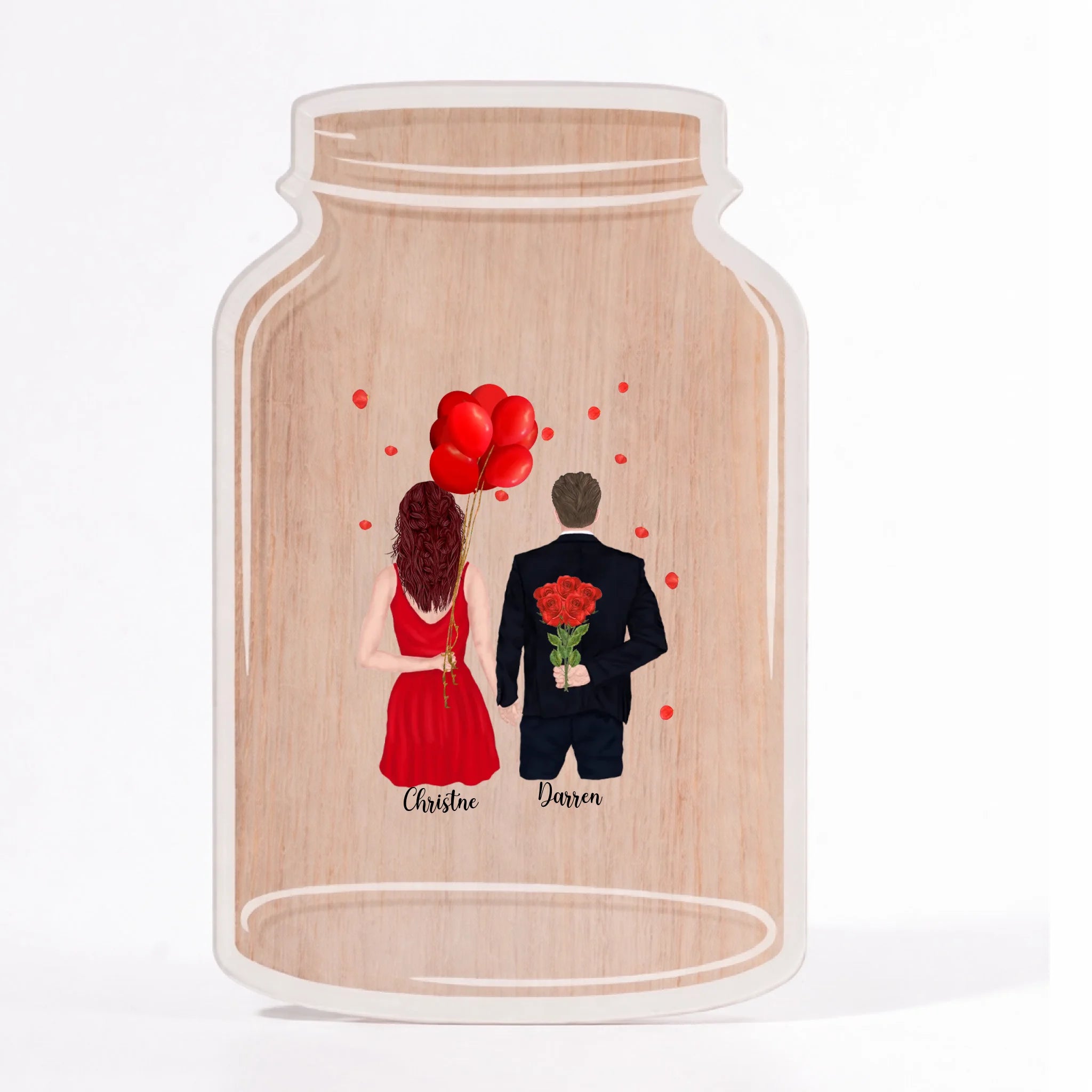 Wooden texture in acrylic jar plaque