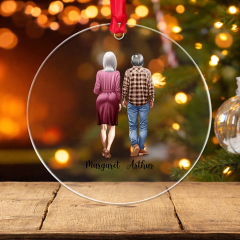 Clear ornament with festive glow