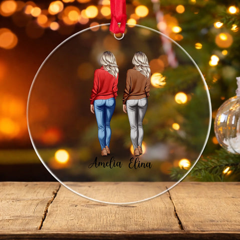 Clear ornament with festive glow