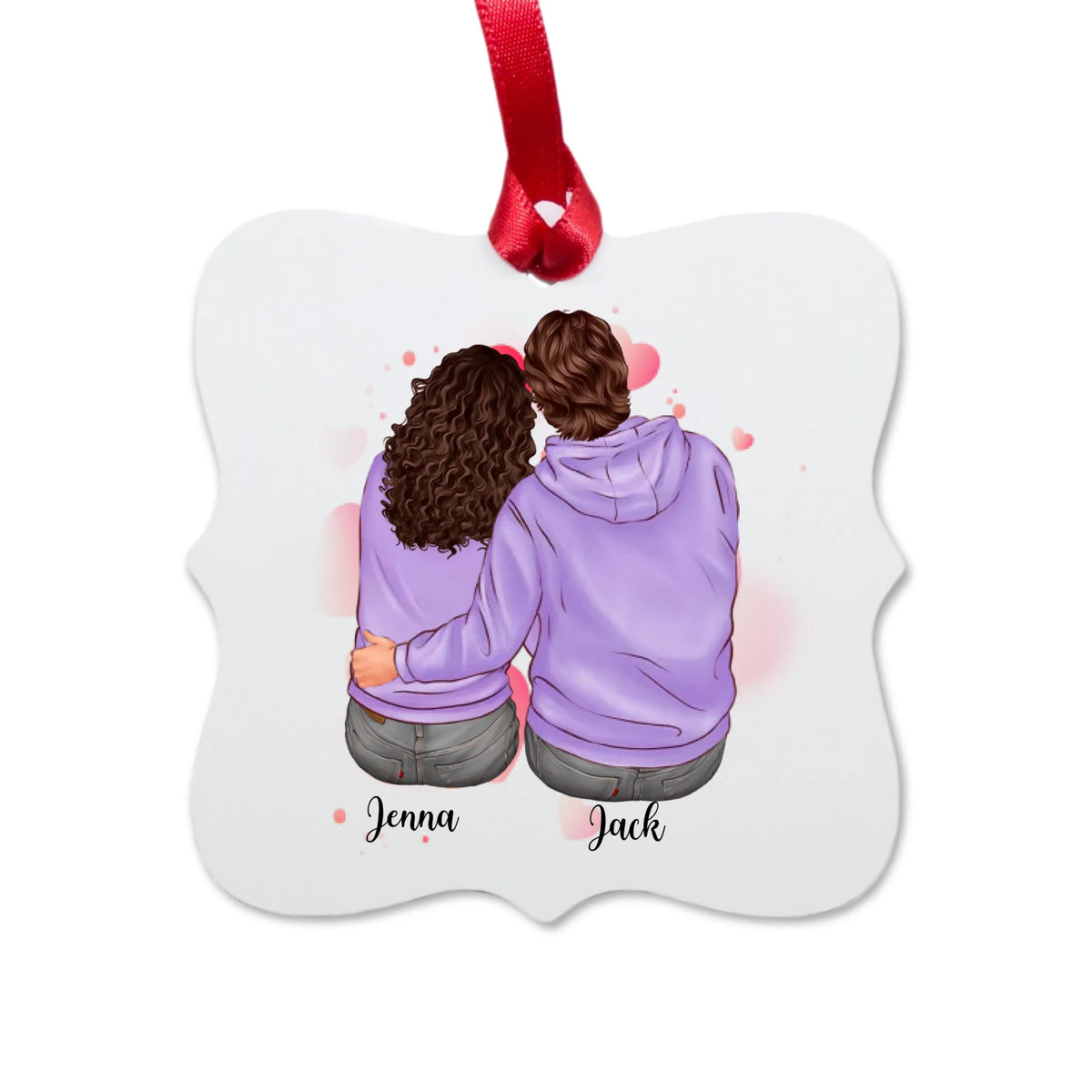 Personalised Square Aluminum Ornament Gift For Couple Online In UK