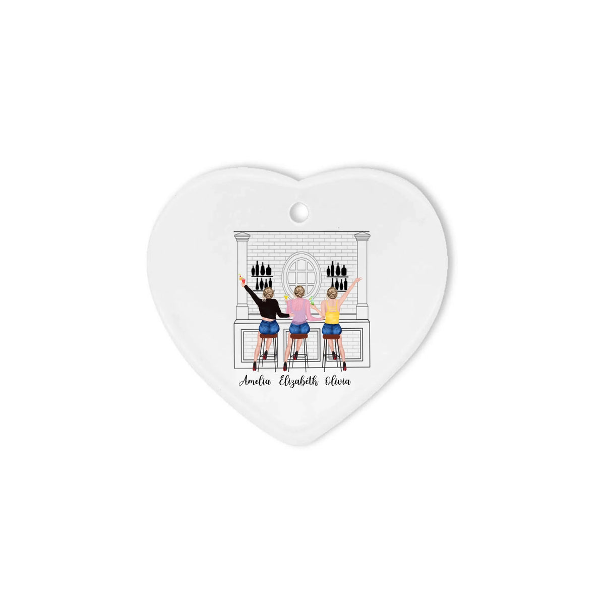 Personalized Heart Ceramic Ornament for Friendship Day – Custom Gift for Friend UK