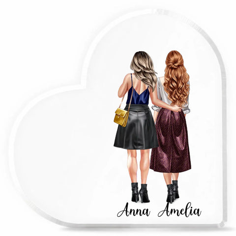 Clear heart-shaped acrylic plaque