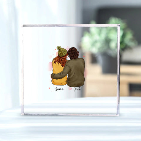 Personalised Couple  Acrylic Plaque Custom Shape Gift UK