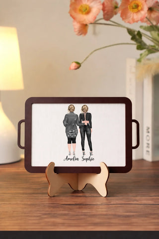 Blank cutting board on wooden stand