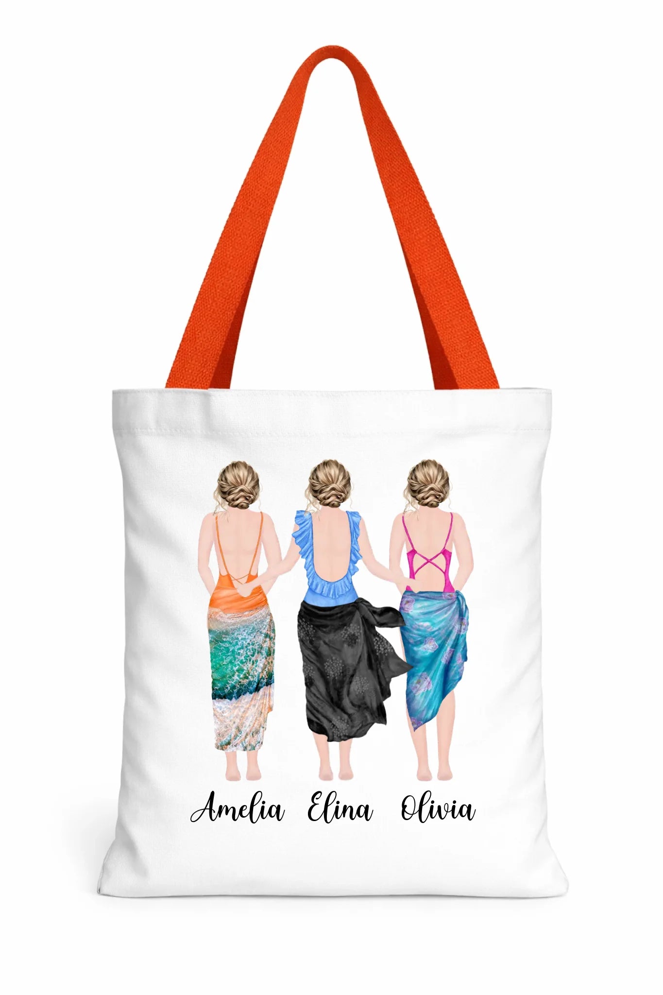 Dye Sub Canvas Tote Orange Handles